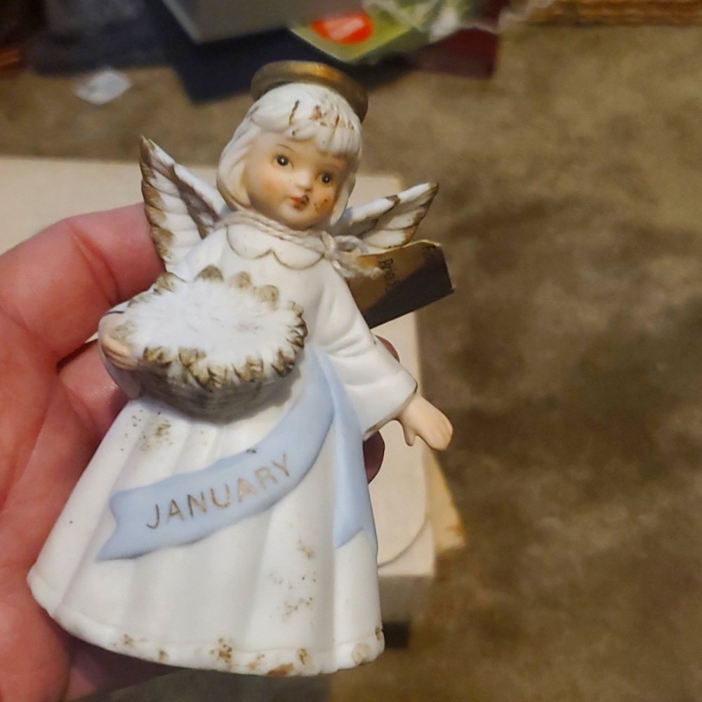 Vintage Lefton bisque January birthday girl. Adorable!